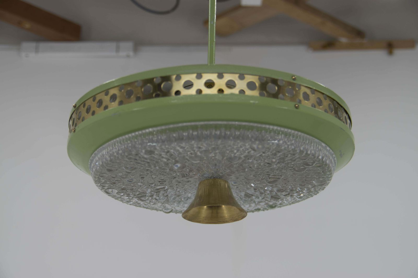 Lighting Space Age Metal Pendant By Ludib Bratislava, Czechoslovakia, 1960s photo