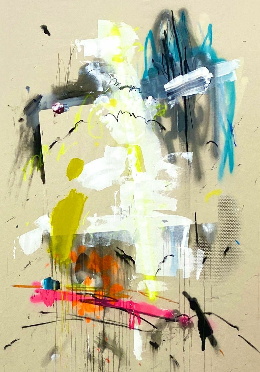 Present Tense II Mixed Media On 10oz Unprimed Cotton Duck Canvas