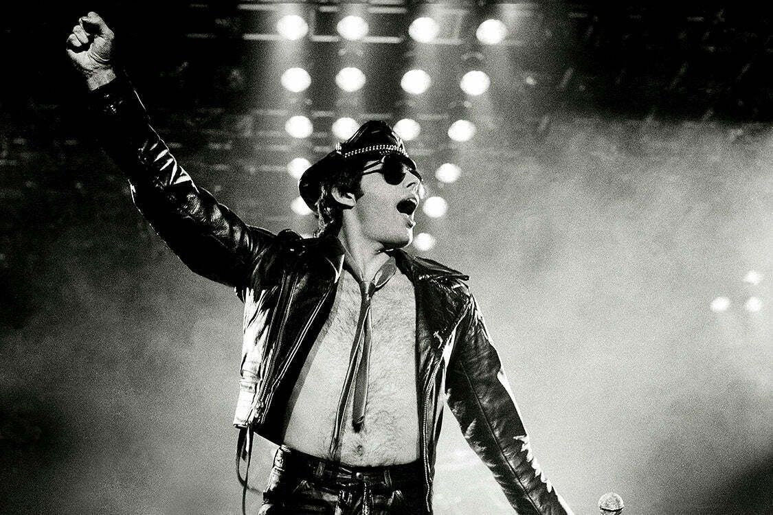 British Singer Freddie Mercury Of Rock Band Queen Perform On Stage At The Manchester Apollo, England On November 27, 1979