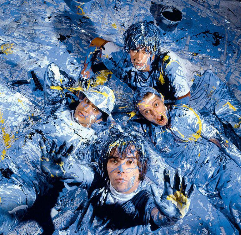 English Rock Band The Stone Roses (Alan Wren, Ian Brown, Mani, And John Squire) Photographed In Studio In Manchester, Uk, November 5, 1989.