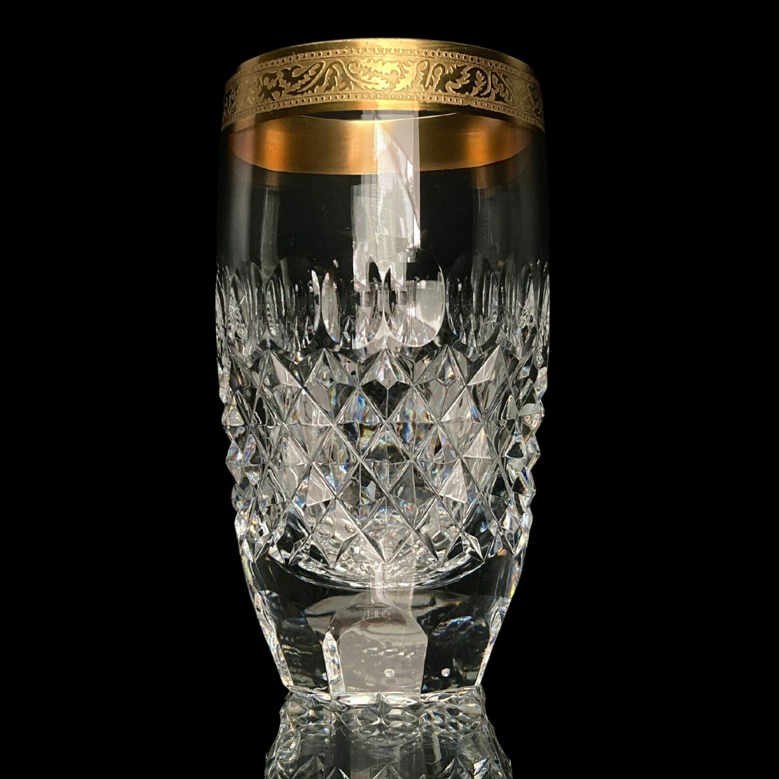 6x Kristallen Waterglazen Cocktailglazen Diamond Drop Cut 24k Goud photo furniture