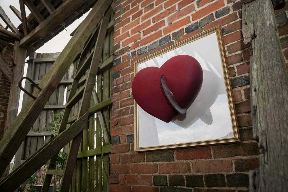 The First Cut Unique Wall Mounted Resin Sculpture With Steel Blade Mounted On A Frame photo furniture