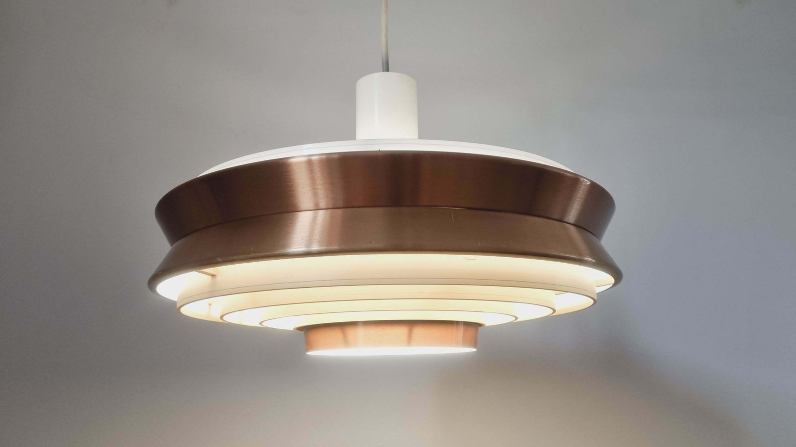 Midcentury Pendant Ufo In Style Of Jo Hammerborg, Denmark, 1970s photo Lighting