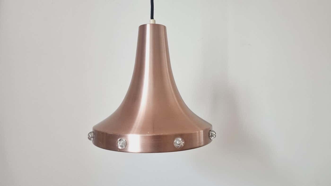 Midcentury Copper Pendant Vitrika, Sweden, 1970s photo for sale