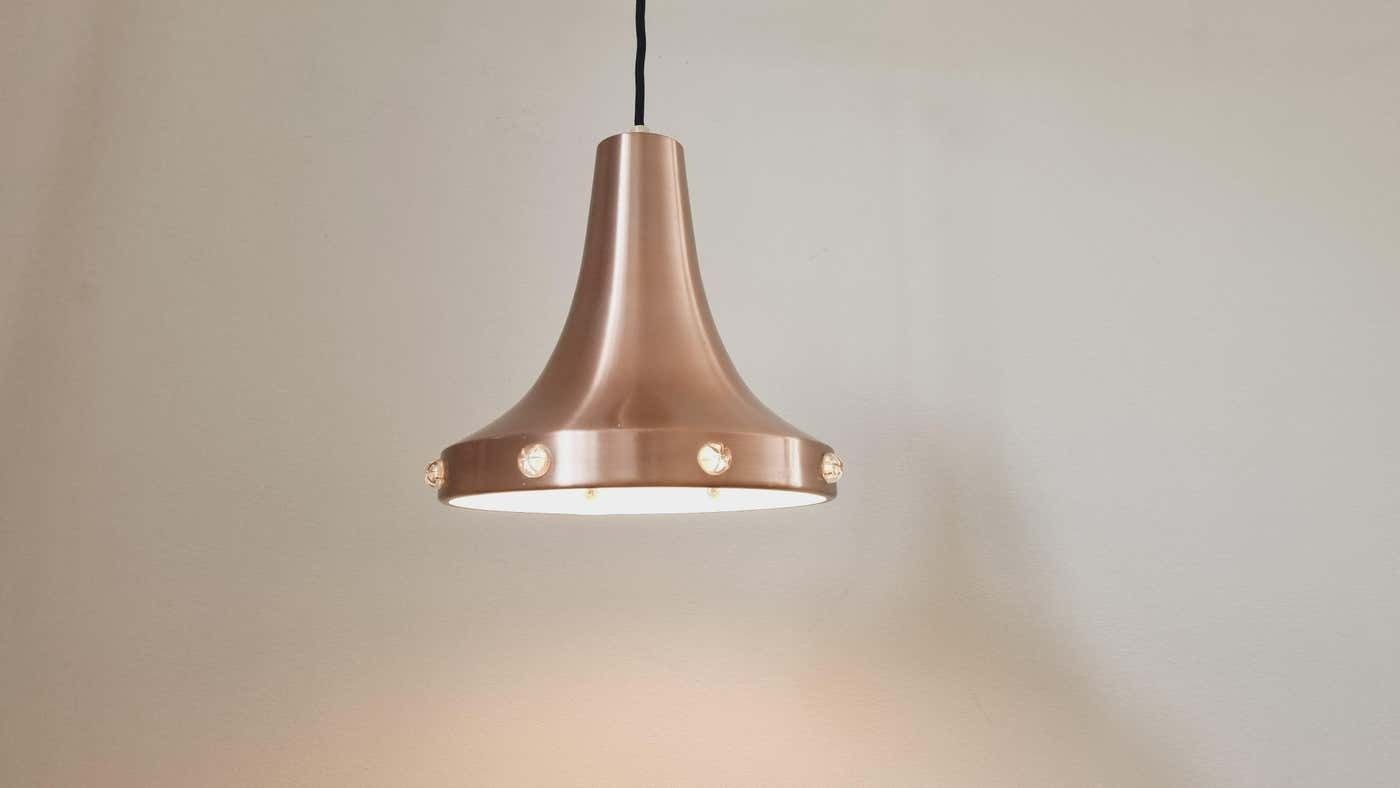 Midcentury Copper Pendant Vitrika, Sweden, 1970s photo vintage