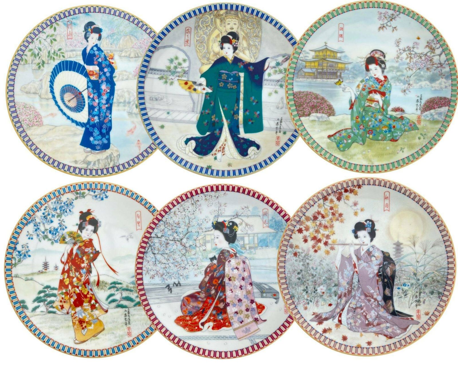 Japanse Kunstborden Geisha | Ketsuzan Kiln Poetic Visions Of Japan | 1989–1990 photo furniture