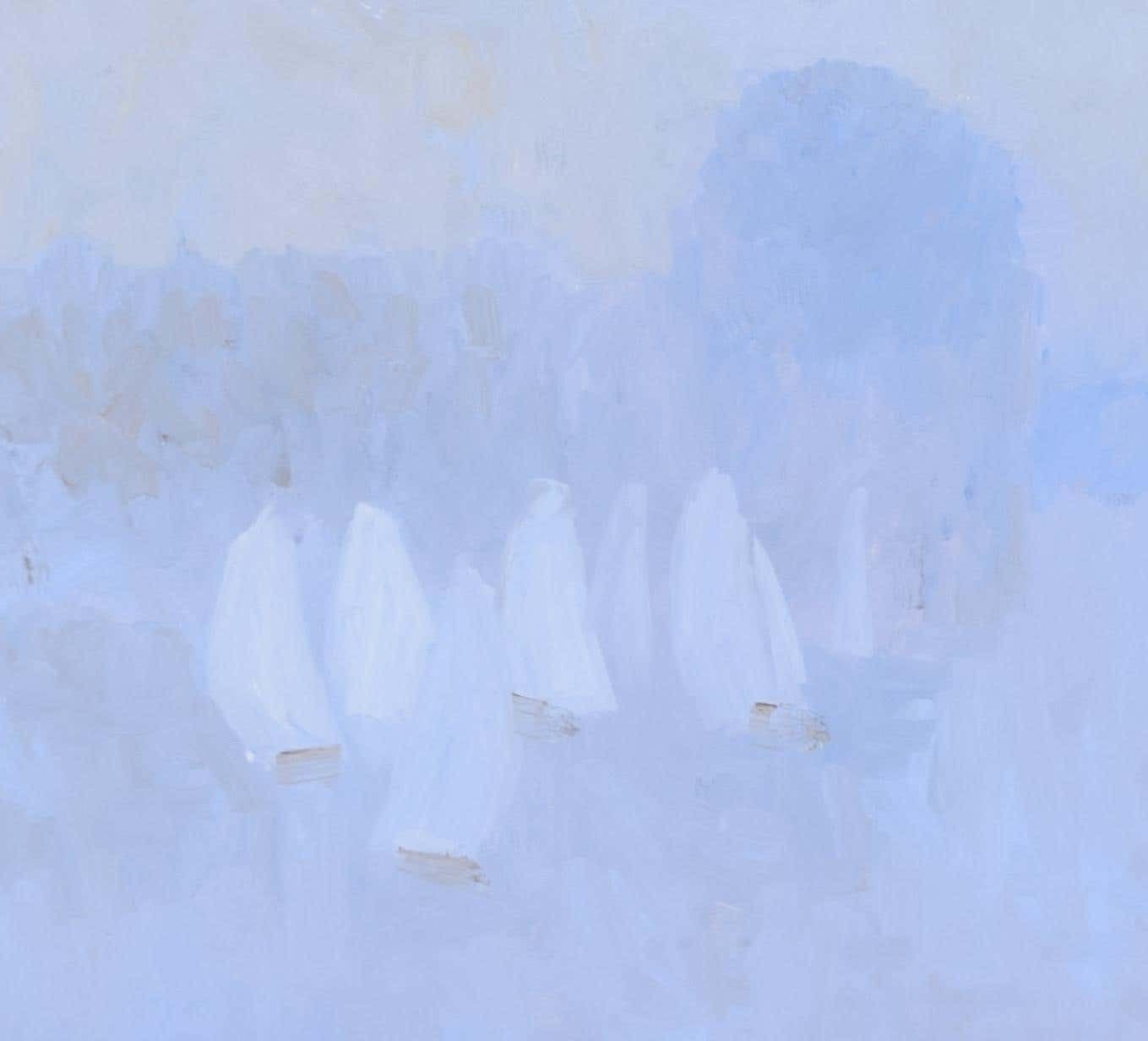 Chiswick Reach, River Thames, London Oil Painting By Bernard Myers photo furniture