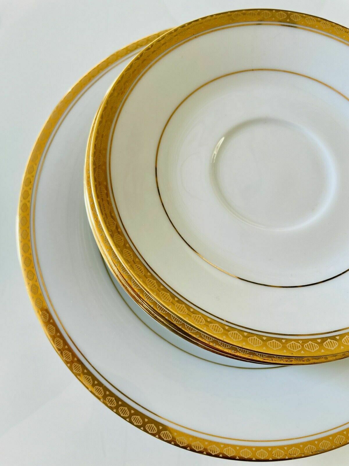 Noritake Richmond Pattern Porcelain, 5 Side Plates, 1 Dinner Plate, 1 Saucer 60s photo for sale