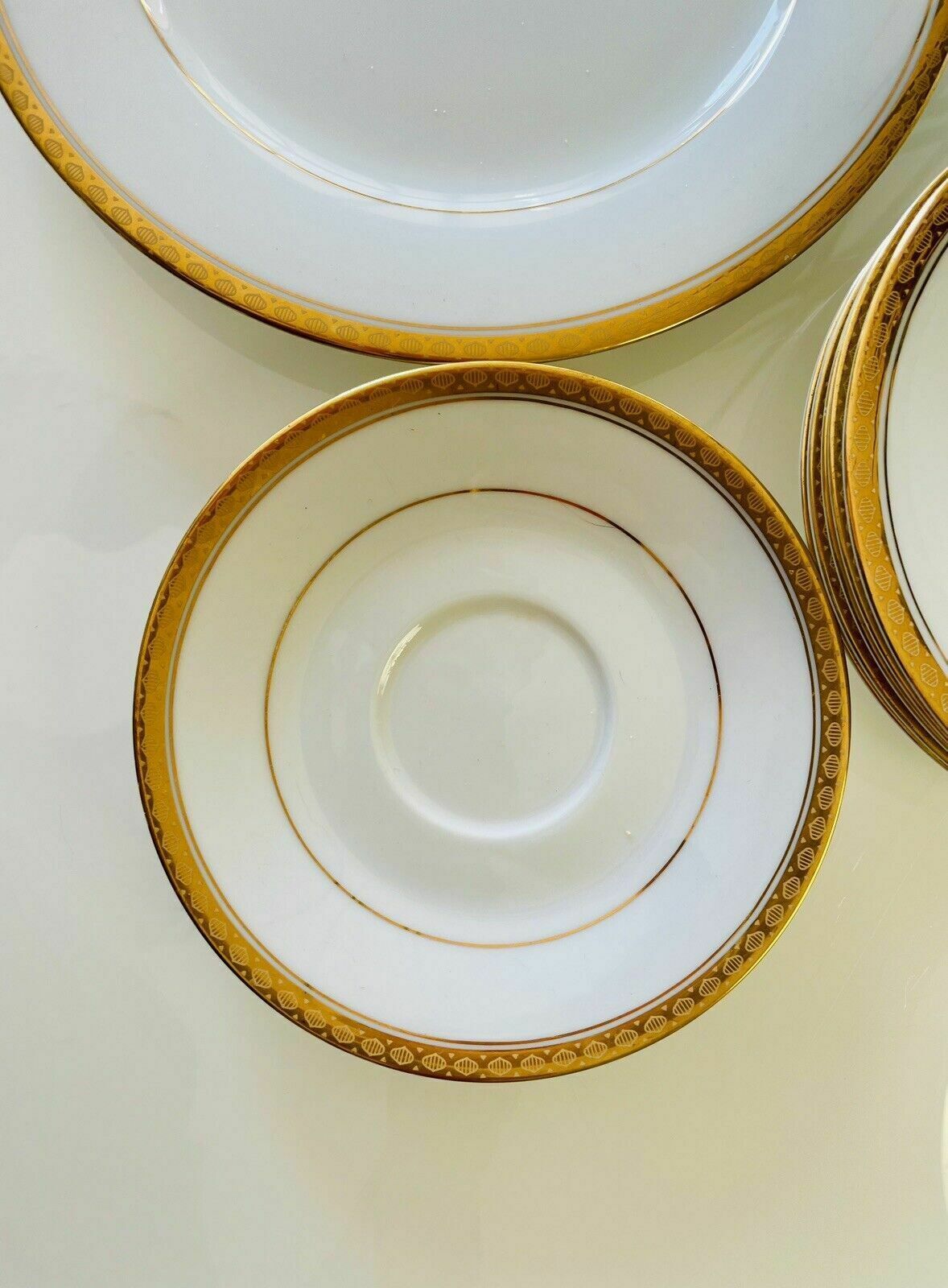 Noritake Richmond Pattern Porcelain, 5 Side Plates, 1 Dinner Plate, 1 Saucer 60s photo vintage