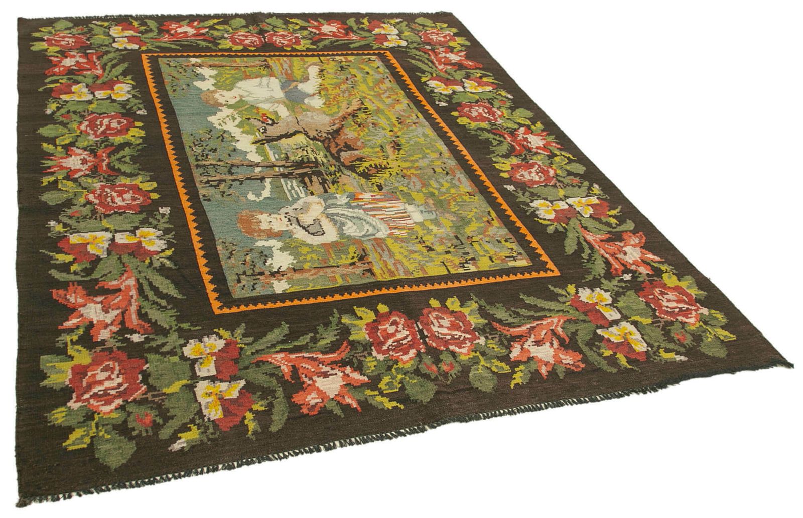 Antique Moldovian Kilim 240 X 192 Sku 23428 photo furniture