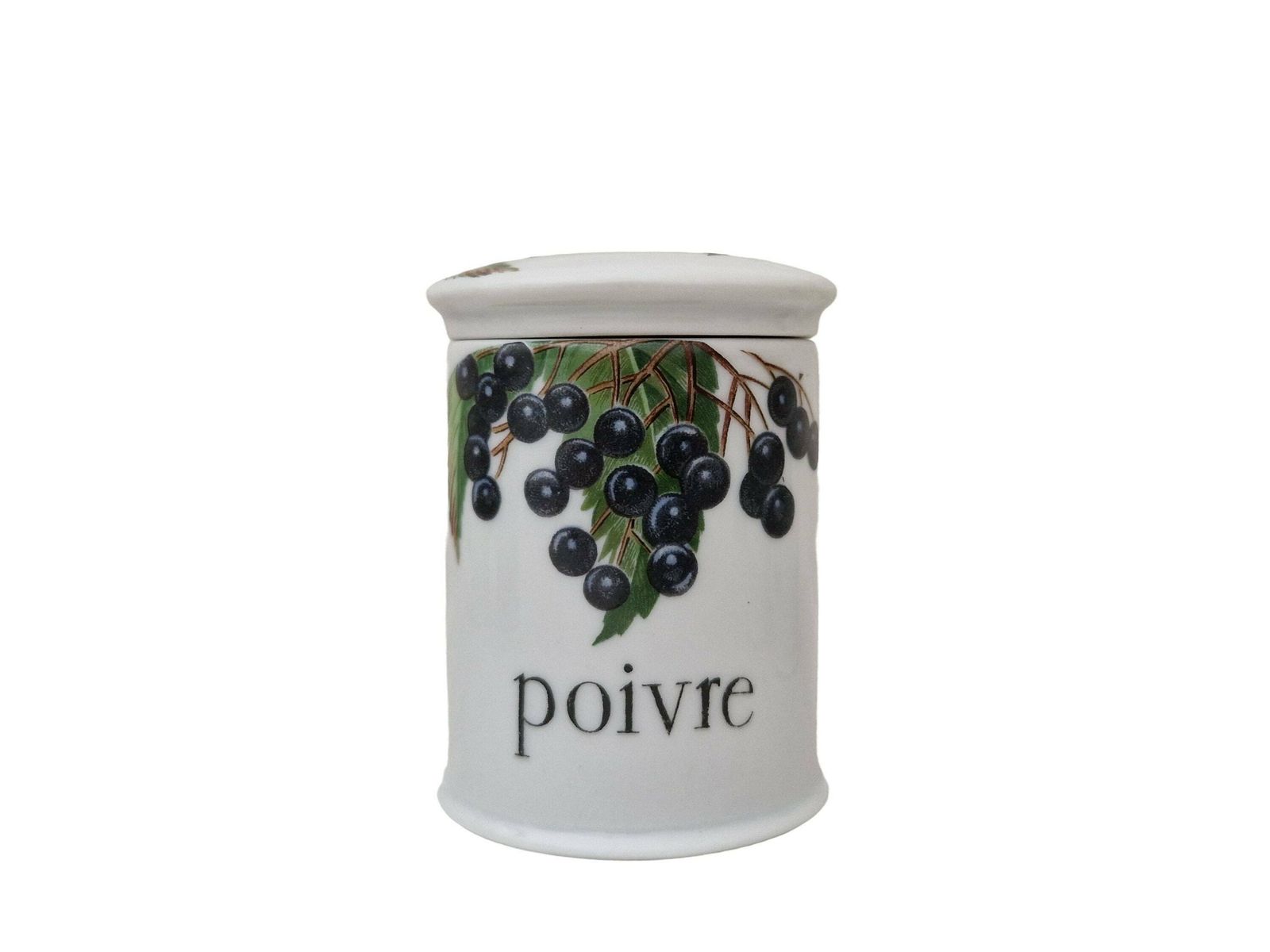 Paris Porcelain Kitchen Canister Set With Wild Berries, Small French Ceramic Storage Jars photo vinterior