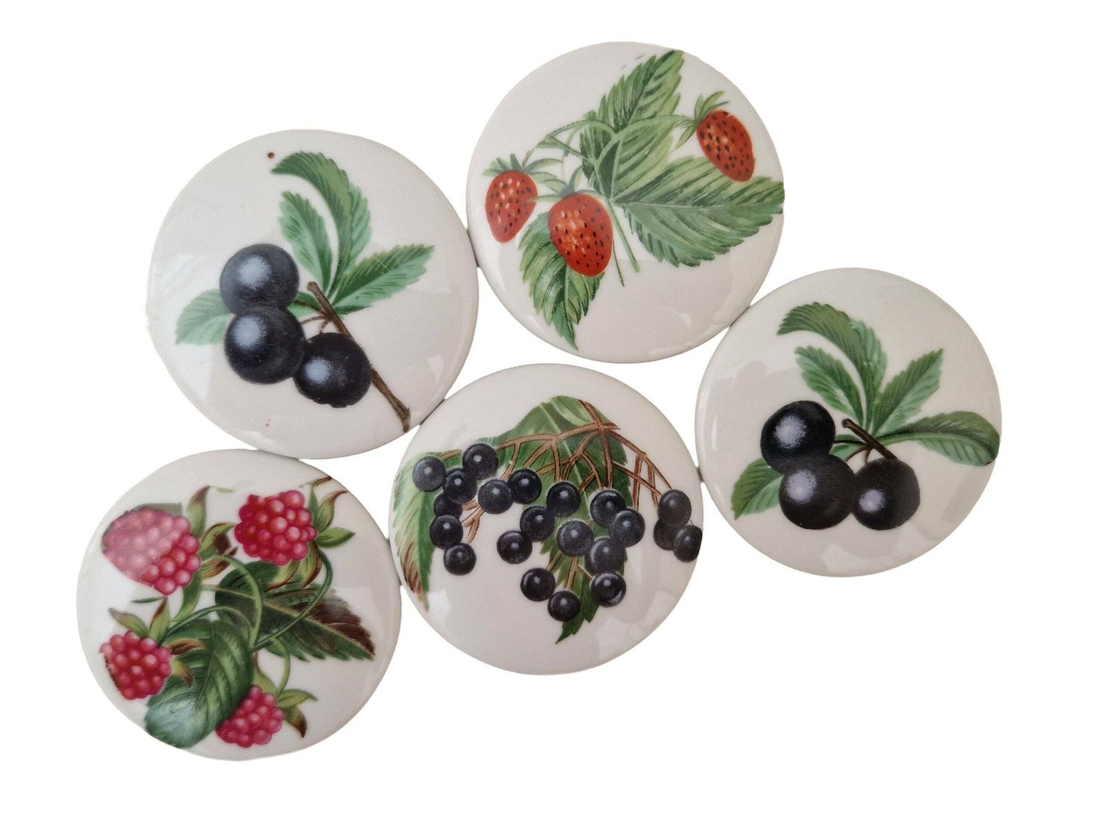 photo furniture Paris Porcelain Kitchen Canister Set With Wild Berries, Small French Ceramic Storage Jars