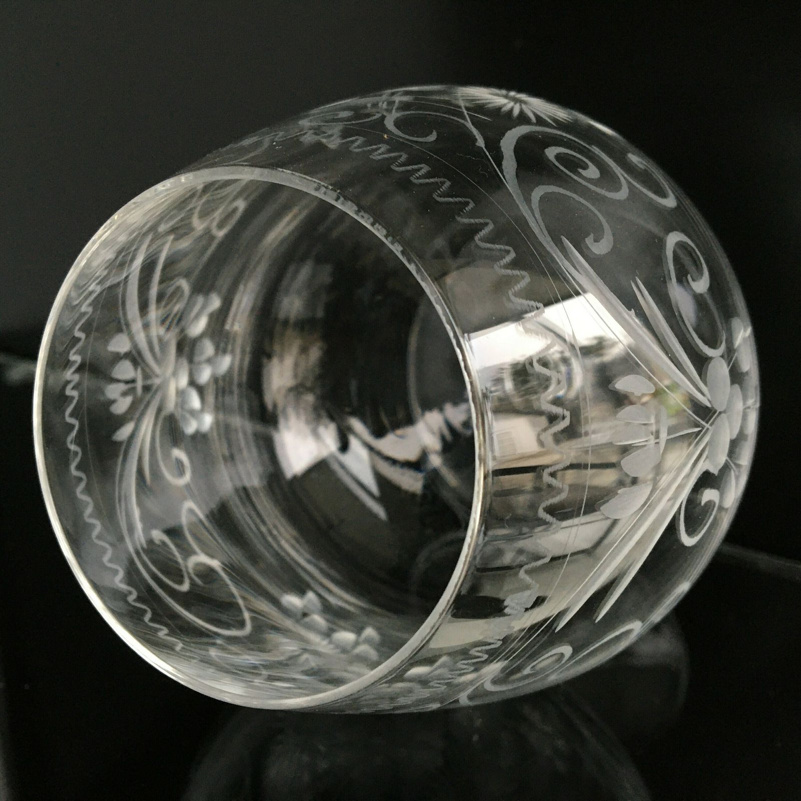 Crystal Large Cognac Glasses | Brandy Snifters| 2pcs| Bird Engravings | Theresienthal Radgravur photo 119.0