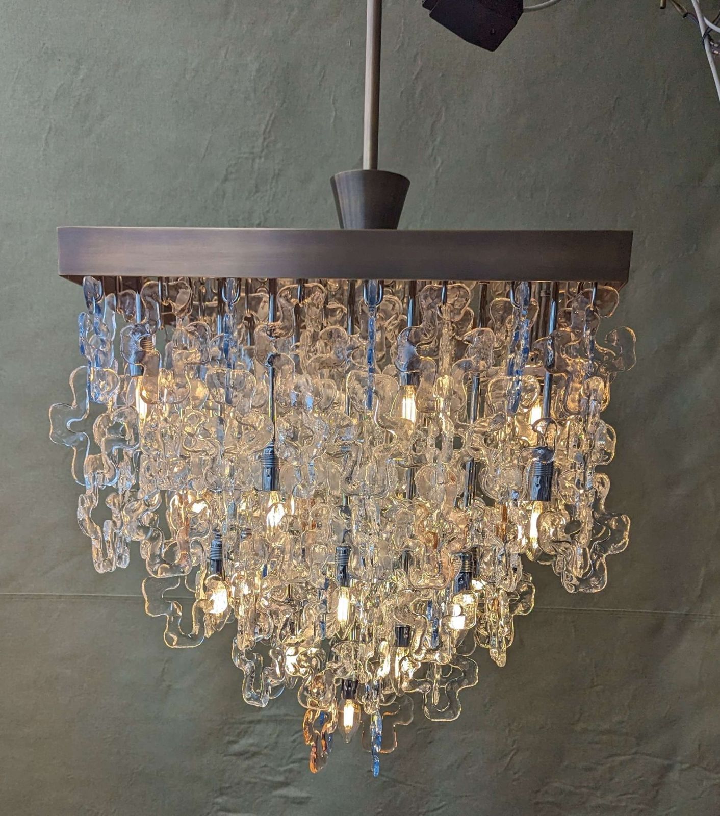 Giogali Glass Chandelier, 1960s photo for sale