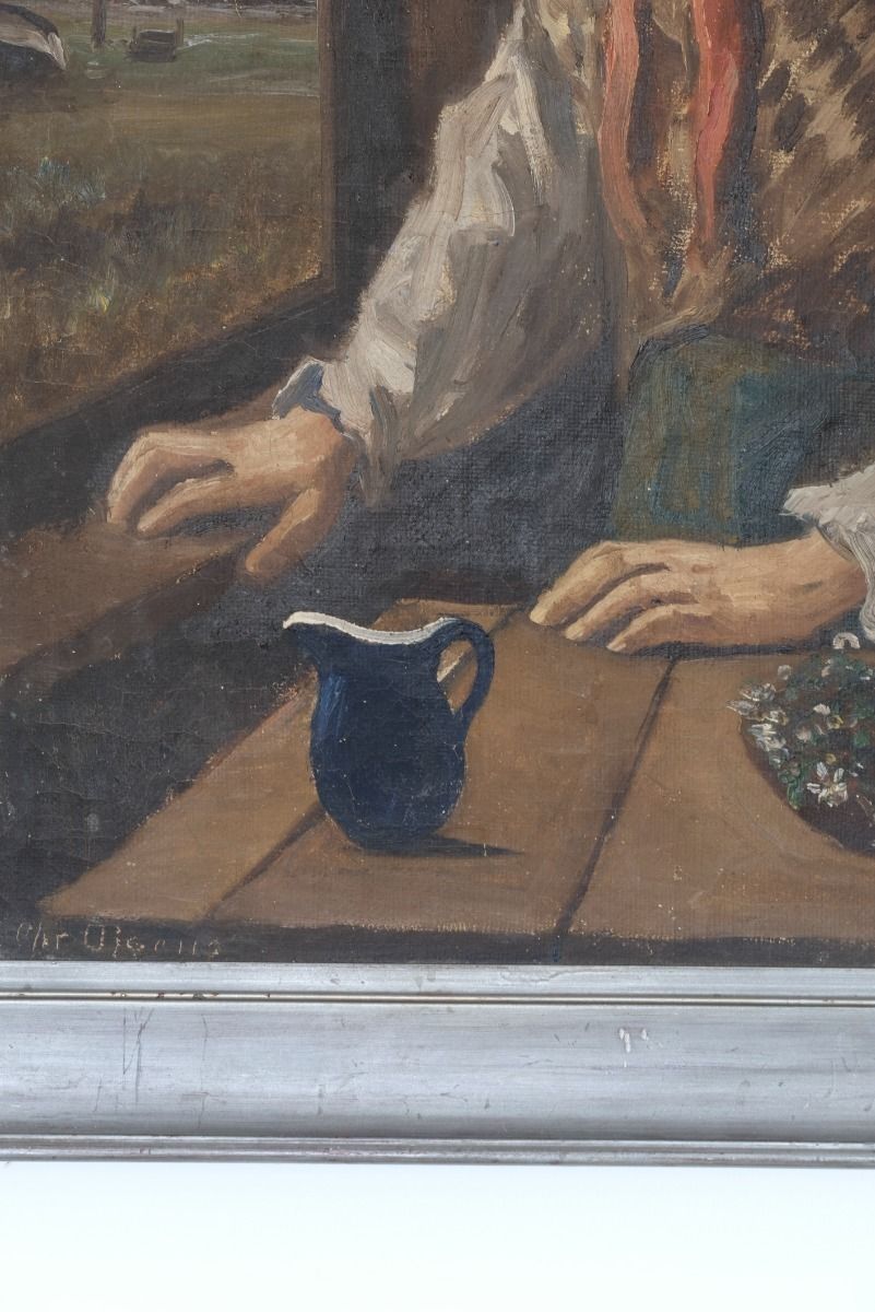 Oil On Canvas Study Of A Girl By Christian Aigens photo furniture
