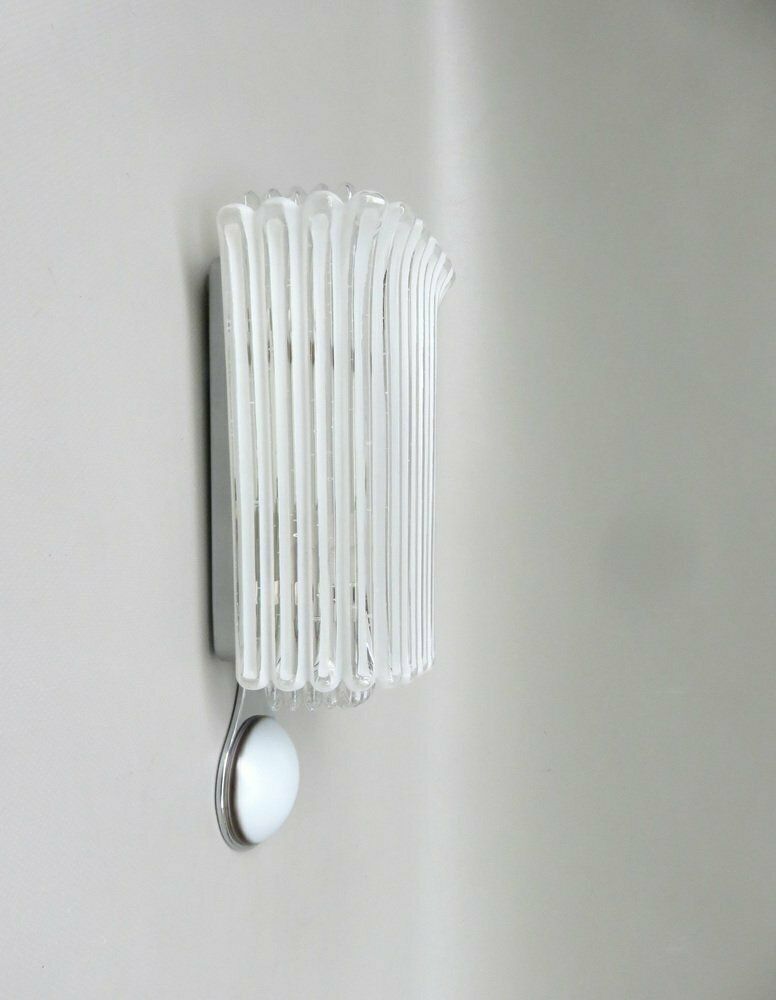 Wall Lights In Glass, Porcelain & Chrome Plate From Limburg, Keuco, 1970s, Set Of 2 photo buy