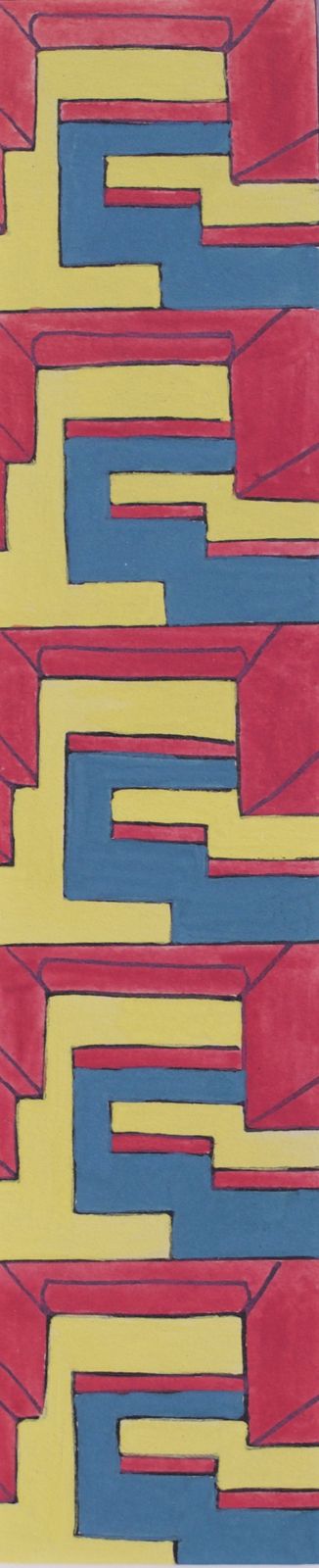 British 1930's Design In Red Yellow And Grey By Gwendolen K Young