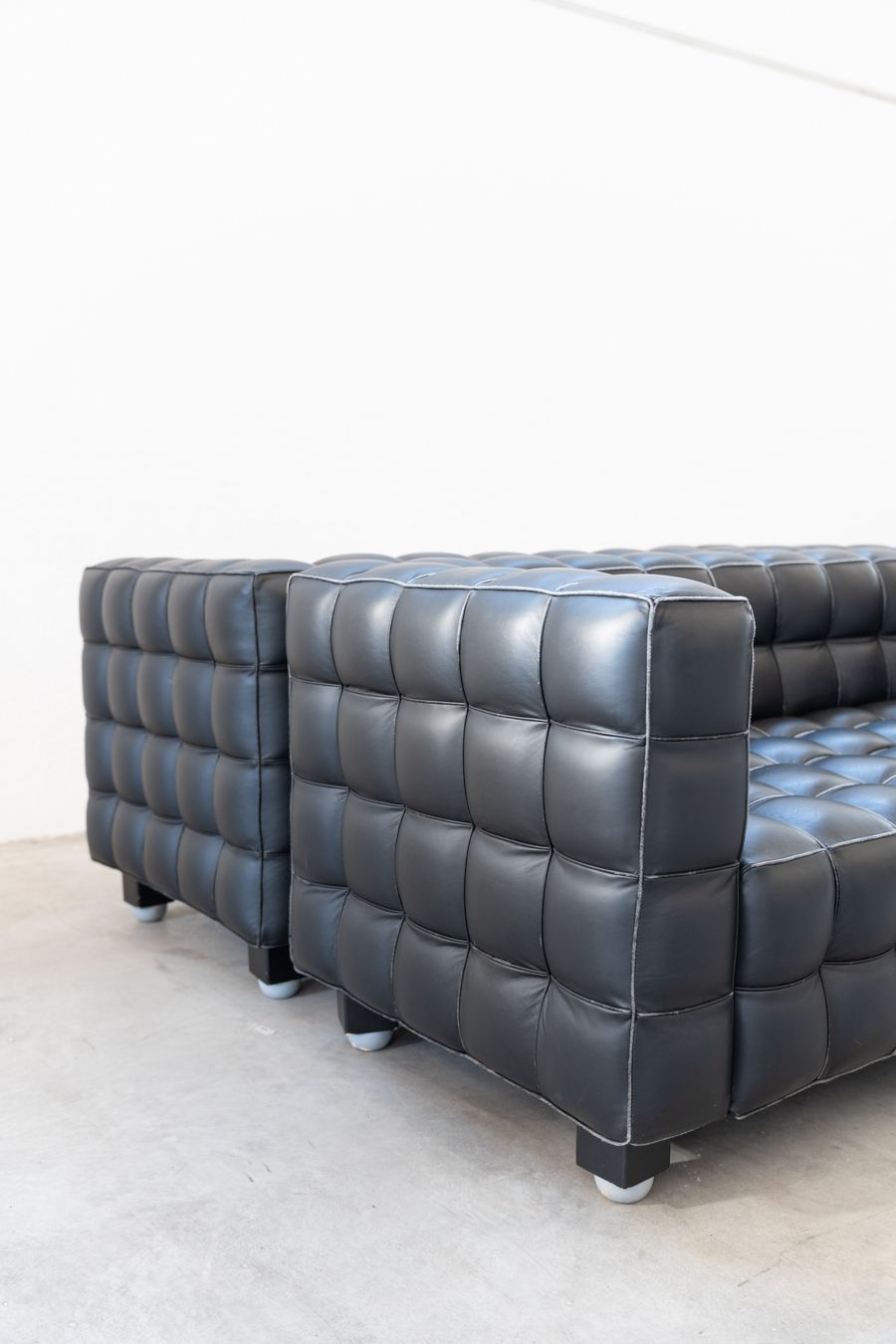 photo for sale Kubus Sofas, Two Seater By Josef Hoffmann For Wittmann, 1980s, Set Of 4
