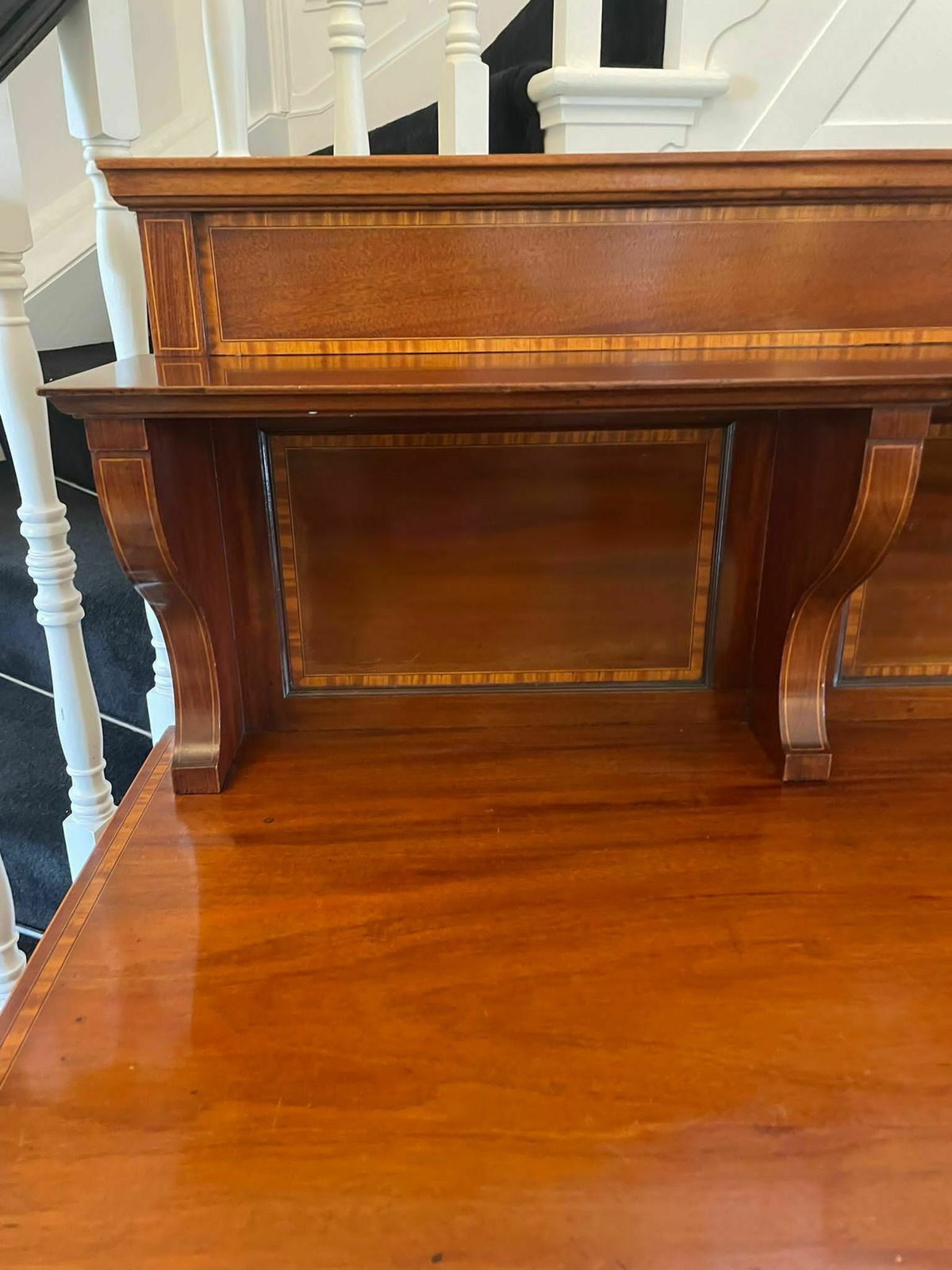 Superb Quality Large Antique Mahogany Inlaid Sideboard photo furniture