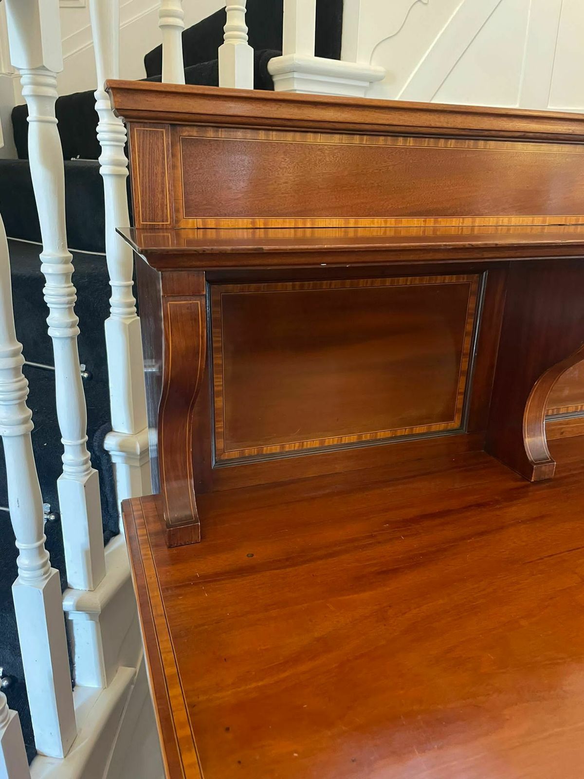 Superb Quality Large Antique Mahogany Inlaid Sideboard photo 2595.0