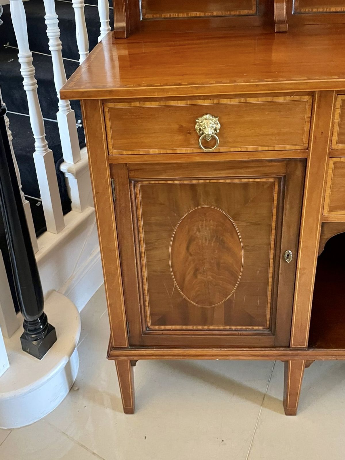 photo buy Superb Quality Large Antique Mahogany Inlaid Sideboard