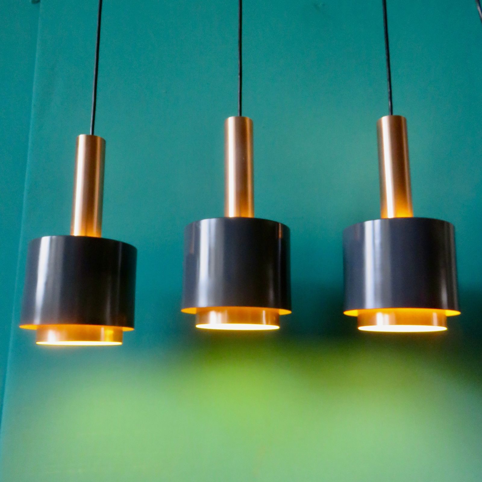 Vintage Pendant Lamp With 3 Lights "Doria" Austria 1960 photo vintage