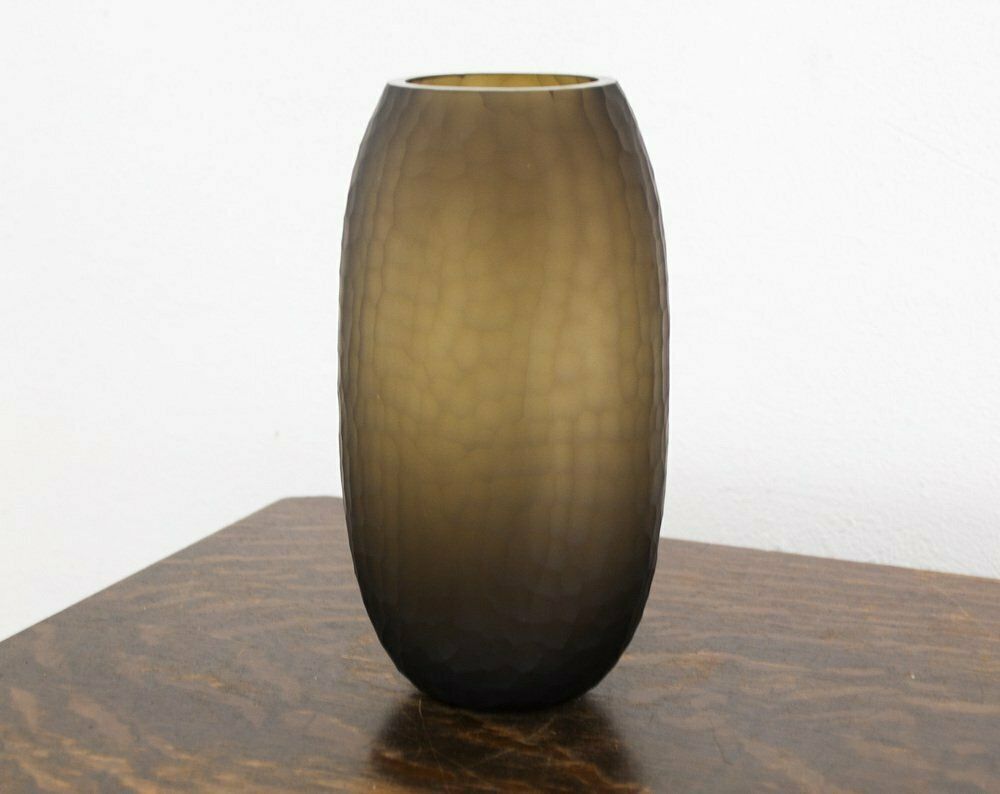 Italian Murano Glass Vase In Moka Color photo Home Decor