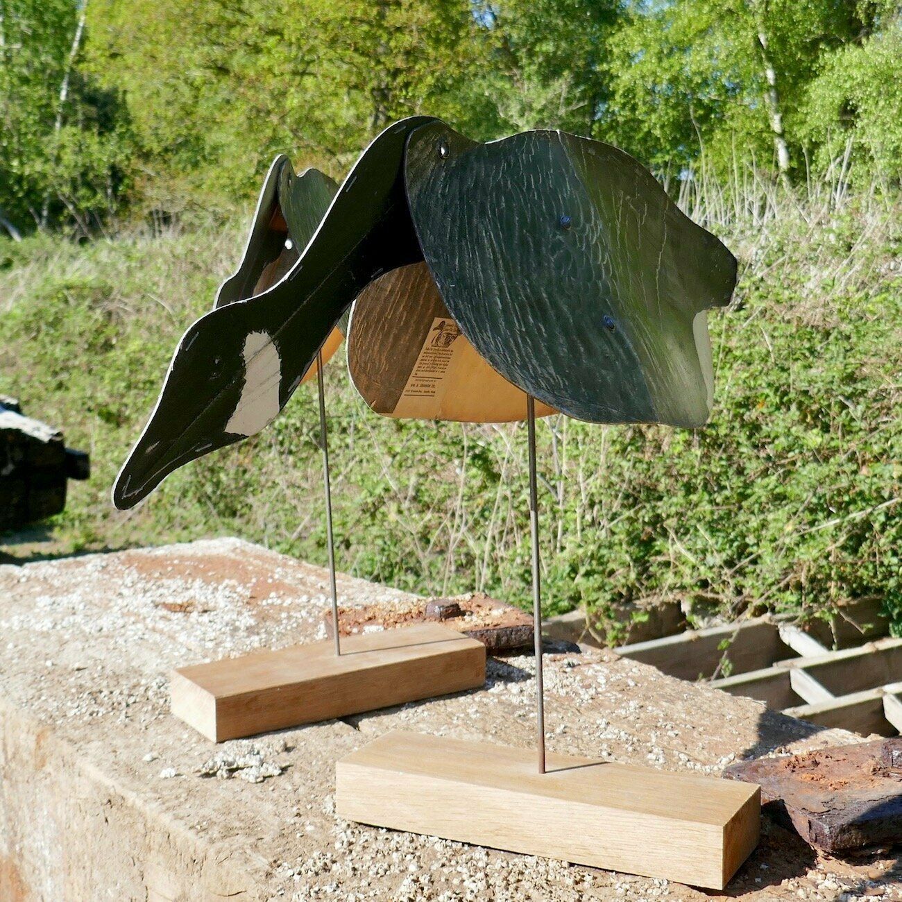 A Pair Of Feeding Folding Geese Decoys photo 140.0