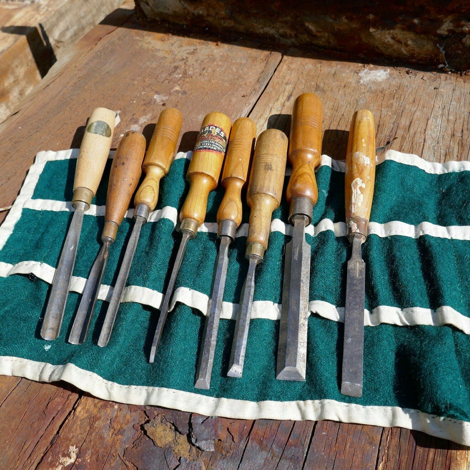 Set Of Sheffield Woodworking Chisels + Gouges photo buy