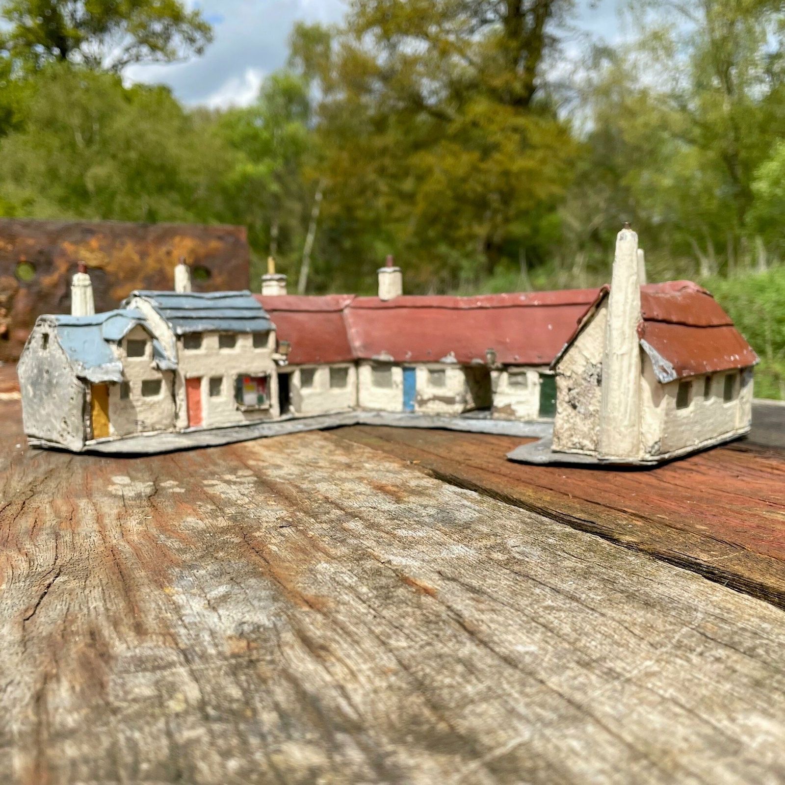 Mid Century Folk Art Village Square
