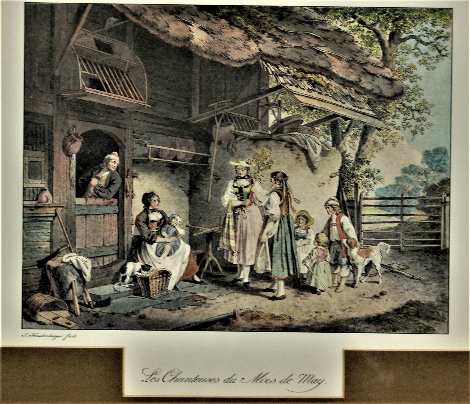 Sigmund Freudenberger (1745   1801)   The Singers Of The Month Of May. Vintage Print photo furniture