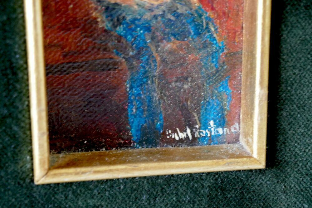 Michel Rostand Impressionist Oil Of A Couple Embracing photo Art