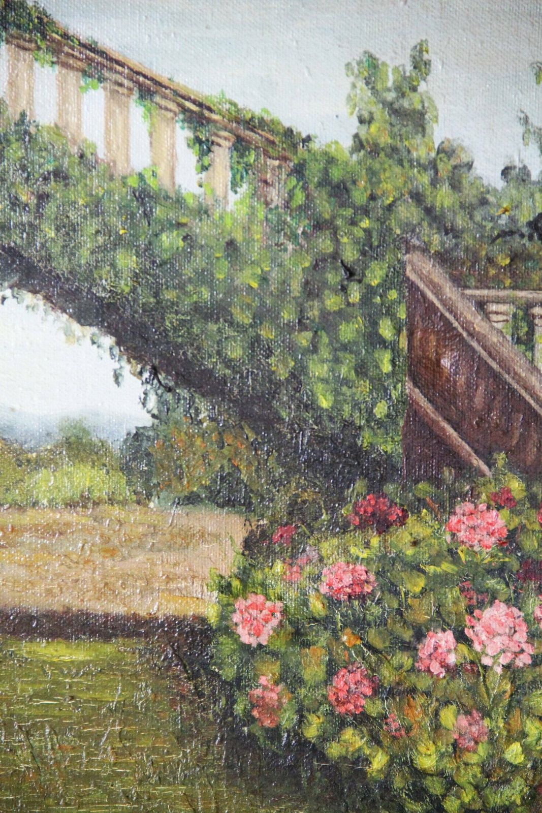 The Flowered Bridge In The Garden By Neu San photo vintage