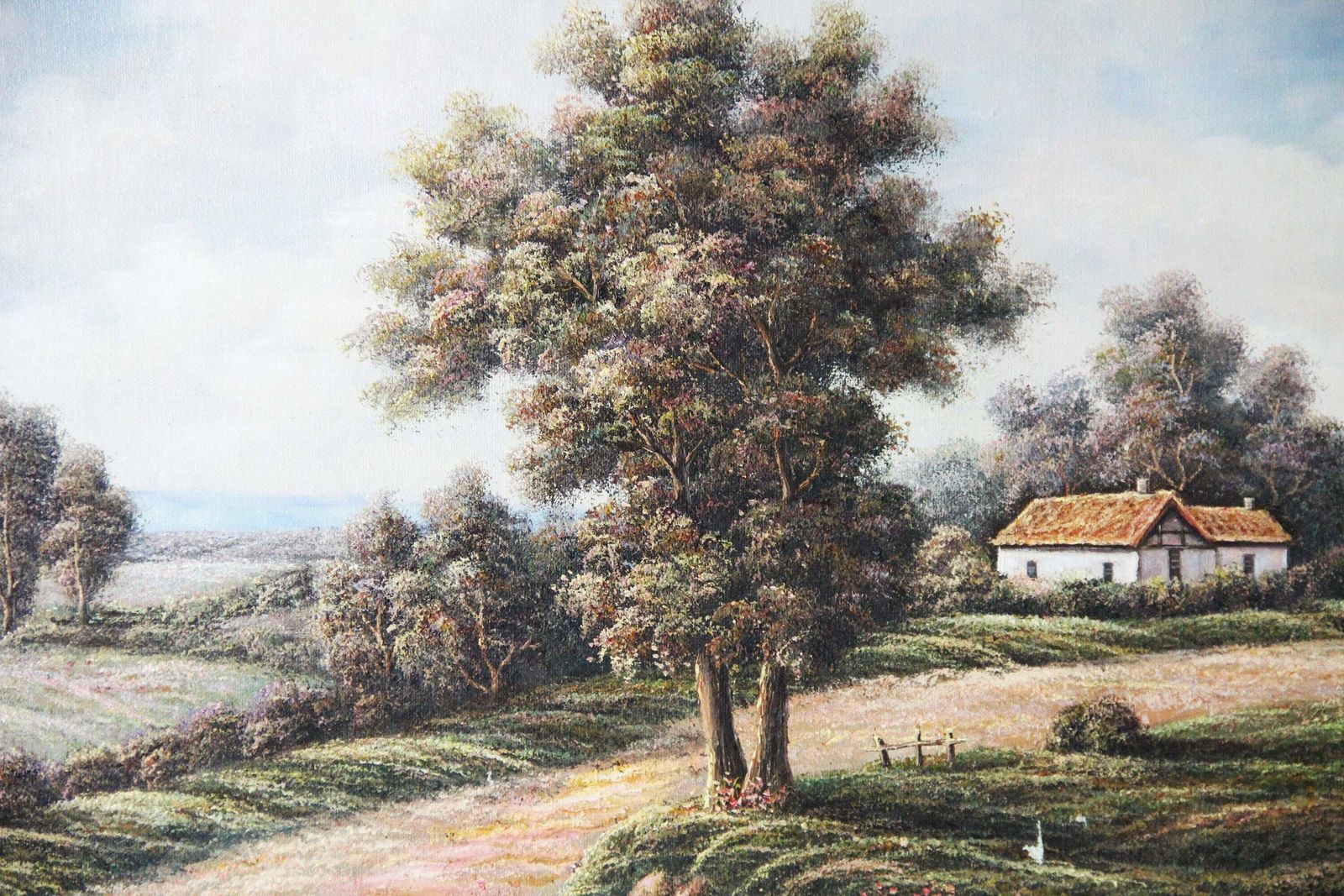 Landscape With Rustic House And Wildflower Meadow By P. Wilson photo 194.0