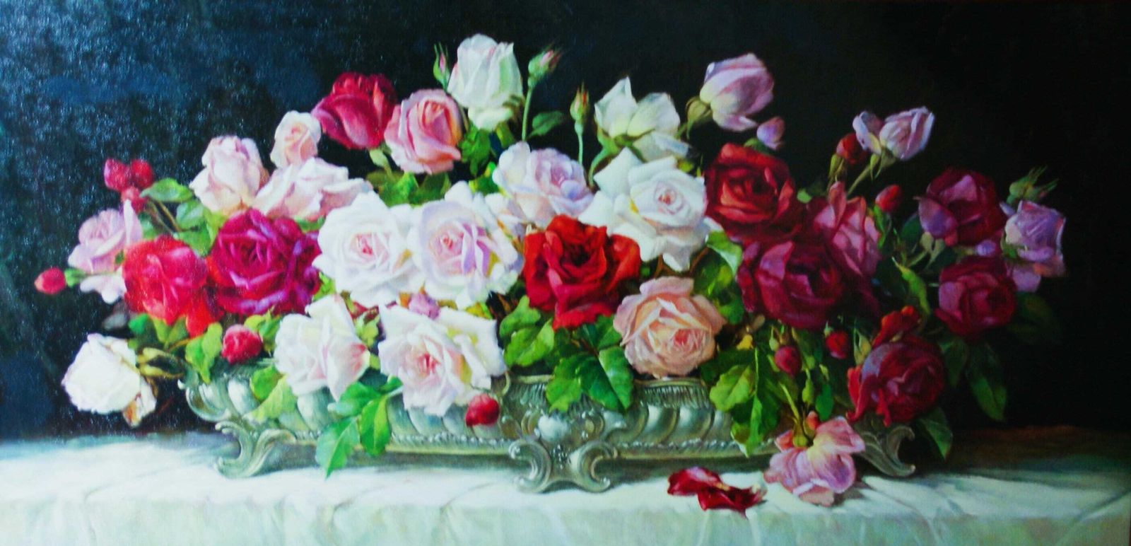 Still Life With Roses By Erich Krüger photo vintage