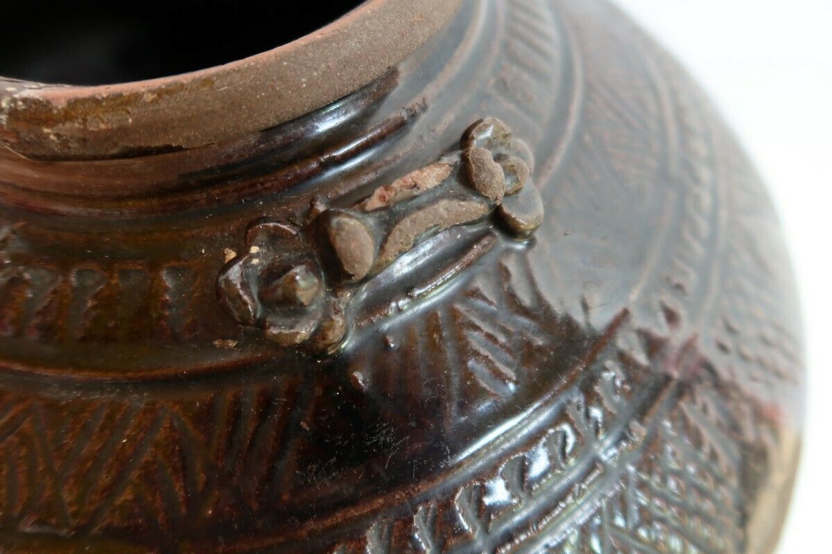 photo furniture Important Bellied Vase In Glazed Terracotta – 1900