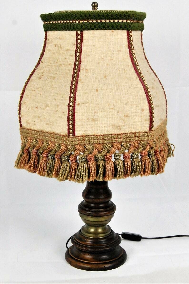 Table Lamp Made Of Wood And Copper photo 198.0