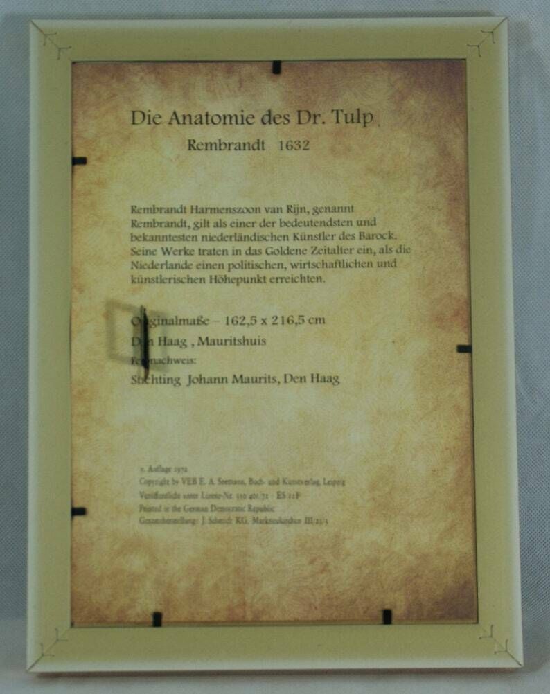 The Anatomy Of DR. Tulp By Dutch Painter Rembrandt photo buy