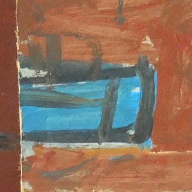 Newlyn School Painting Ochre Boat photo Art
