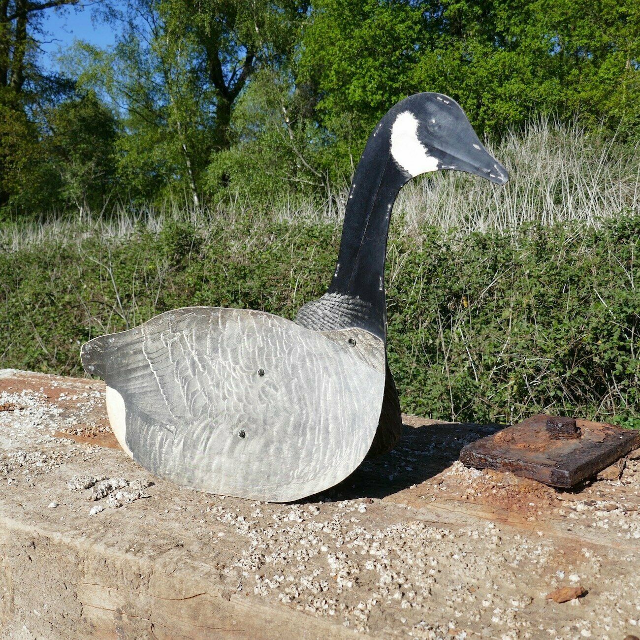 A Pair Of Folding Goose Decoys 1940’s photo Garden Decor