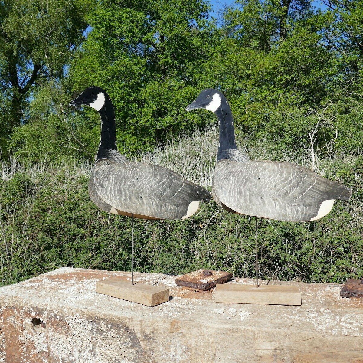 A Pair Of Folding Goose Decoys 1940’s photo vinterior