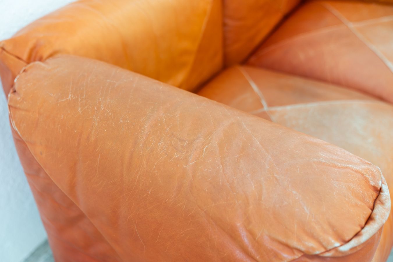 Marius&Marius Orange Leather Sofas And Poufs By Mario Marenco For Arflex – Techniform 70s Collection photo 14500.0