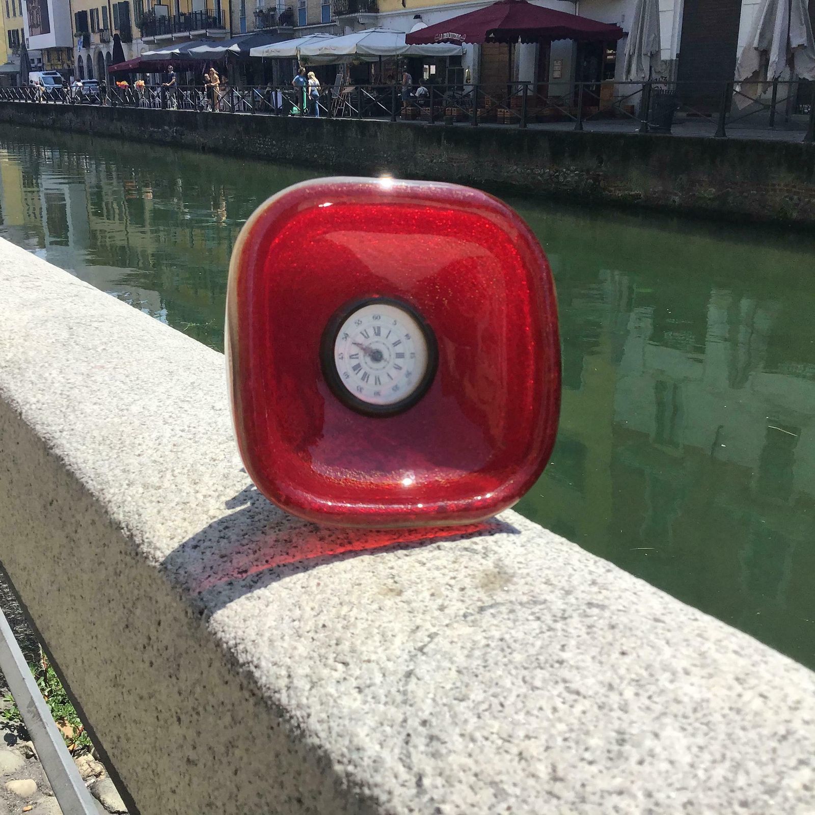 Venini Table Clock /Scrivania Brass Murano Glass 1950 Italy photo buy