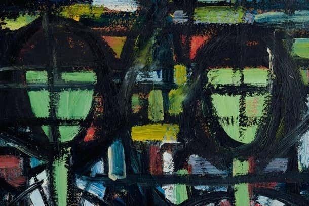 Scandinavian Painter Musicians Oil On Panel In Modernist Style 1970s photo vinterior