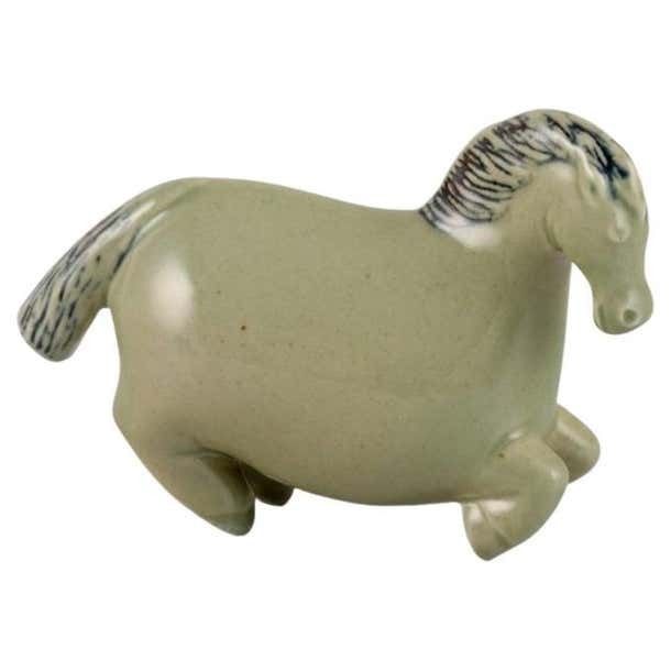 Stig Lindberg For Gustavsberg Horse Figurine In Glazed Stoneware