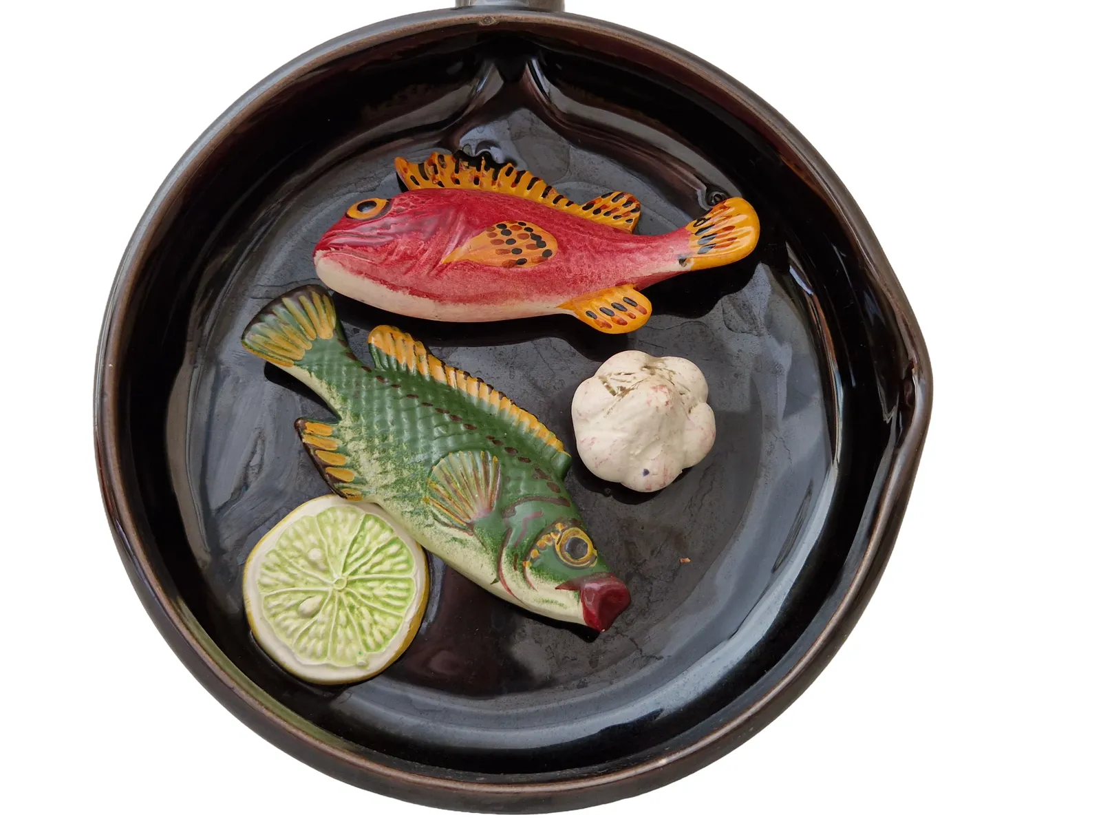 Mid Century Vallauris Majolica Palissy Fish Plate photo for sale