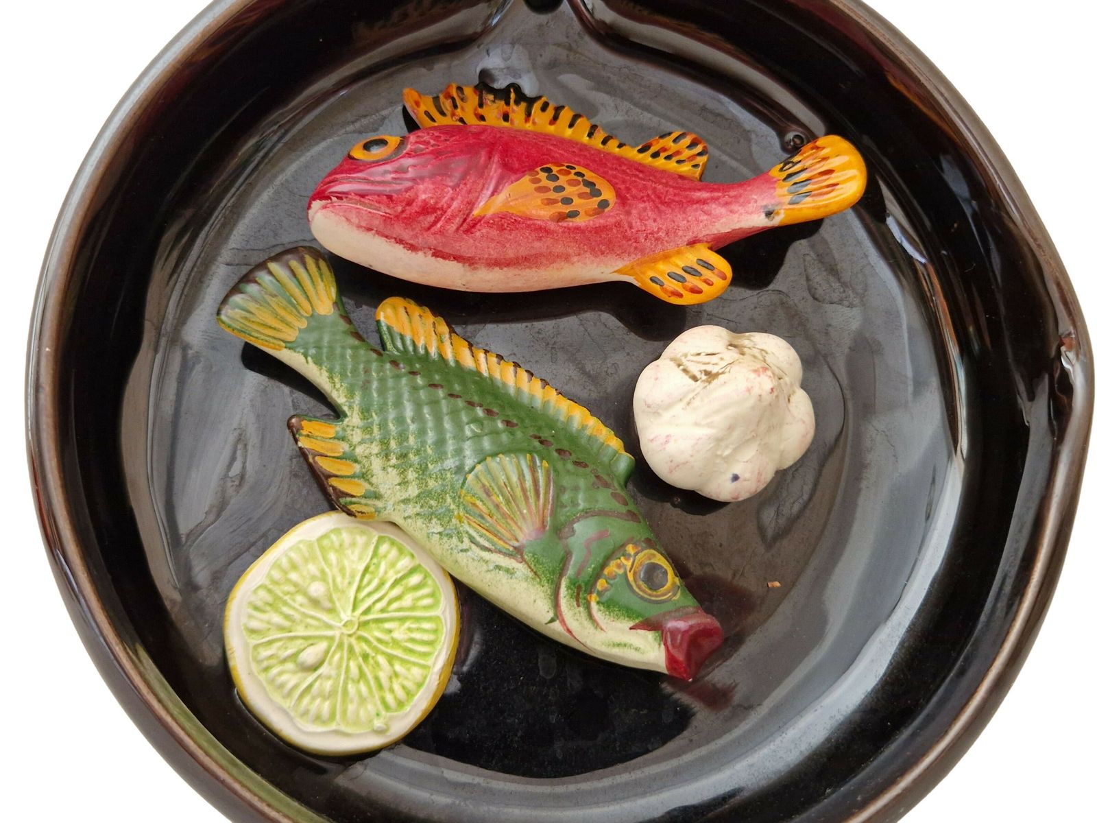 Mid Century Vallauris Majolica Palissy Fish Plate photo Home Decor