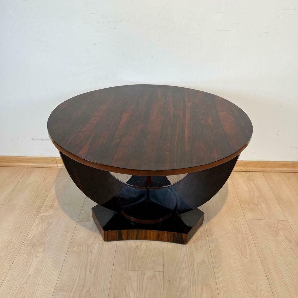 Art Deco Round Side Table, Rosewood Veneer, France Circa 1930 photo furniture