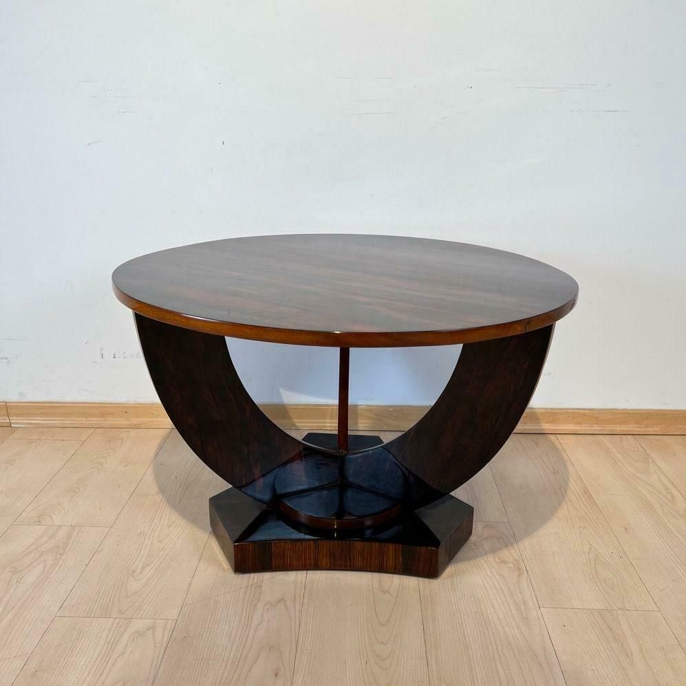 photo buy Art Deco Round Side Table, Rosewood Veneer, France Circa 1930