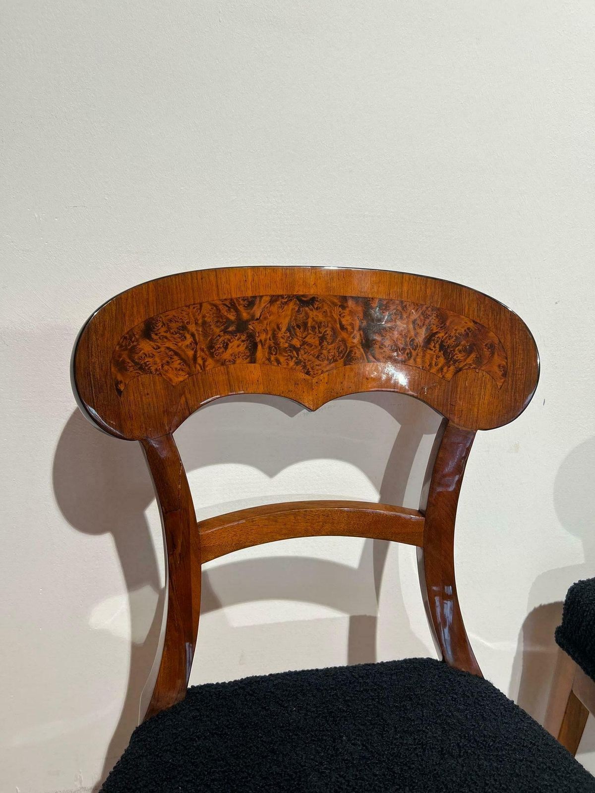 Furniture Set Of Six Biedermeier Shovel Chairs, Walnut, Roots Veneer, South Germany, 1840s photo